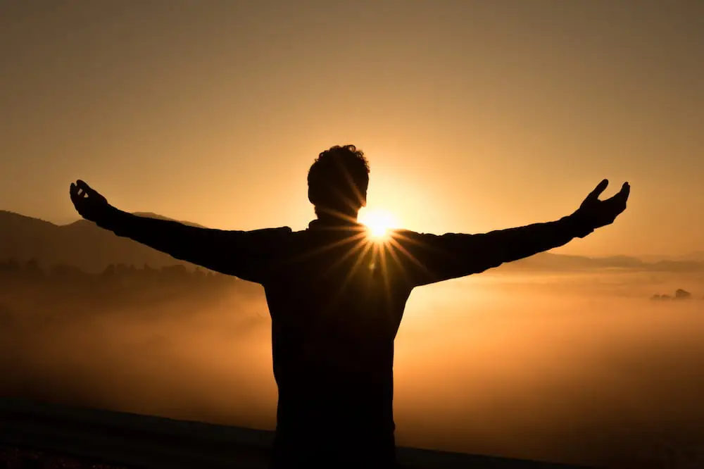 alcoholic fatty liver disease - man with orange sunset